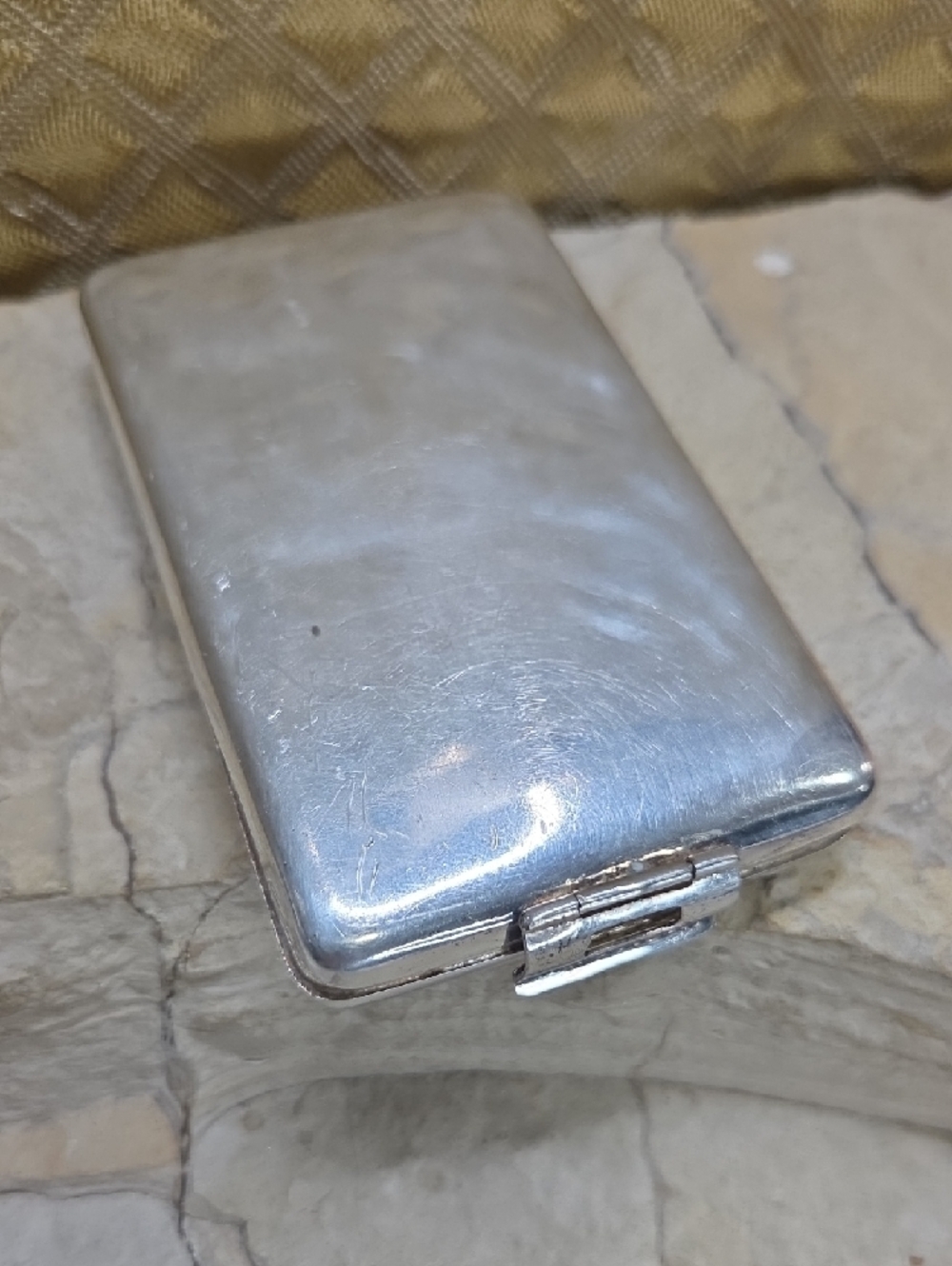 Vintage 960 Mexico Silver Metal Sigarette Case Card Case - Sleek Compact Design